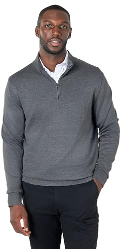Xposed Charcoal 100% Cotton Knit Zip Neck Jumper [JUMPER-199-DARK-GREY-L]