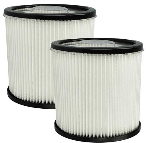 vhbw 2X Staubsaugerfilter kompatibel mit Scheppach NTS20, NTS16 Staubsauger - HEPA-Filter Schwarz Weiß