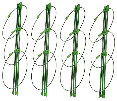 Happyyami 4sätze Teiliges Pflanzenstützen Für Topfpflanzen Verstellbarer Blumenhalter Robustem Material Für Kletterpflanzen Und Zimmerpflanzen Ringen
