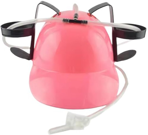 Blogiiup Lustige Hüte, Bierhut kreativer Trinken Netter Spaß Trinken Helm für Bier und Soda Neuheit Bierhelm Trinkhut Dose Halterung Hut Cap mit Stroh für Zuhause, Trinkhelm trinken Helm
