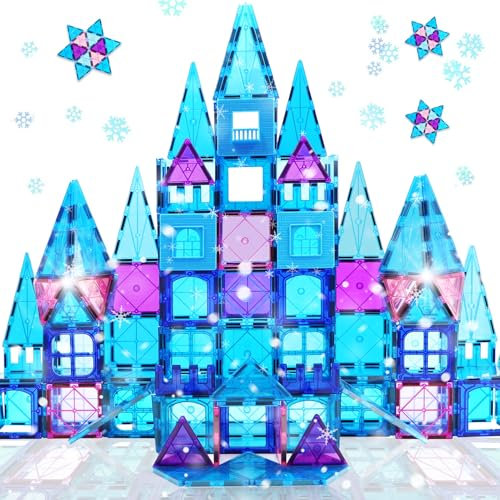 Magnetic Tiles Starter Kit|STEM Educational Building Blocks for Kids Age 3-8|Princess Castle Learning Toys with Strong Magnets|UKCA-Certified Safe Toddler Gifts for Boy Girl Christmas/Birthday 34PCS