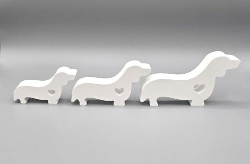 Deko Figuren-Set, 3 Dackel aus keramischem Gießmaterial, handgemacht