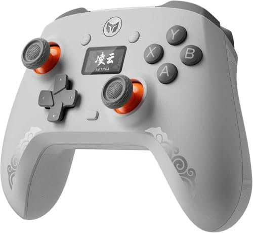 BIGBIG WON Wireless Gaming Controller with LCD Display – Hall Effect Joystick & Triggers, 1000Hz Polling Rate, Dual Back Buttons, Turbo, HD Rumble, PC/Switch/Android/iOS Compatible