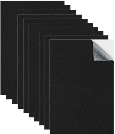 10 Stück Moosgummi Selbstklebend Platten, Schwarz Selbstklebende Schaumstoffplatte 300 * 210 * 1mm EVA Schaumstoff Antirutschmatte mit Kleberücken für Möbel, Schmuckkästchen, Bastelarbeiten