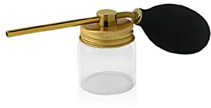 Domary Sprühflasche für Haaraufbaupuder, Glasflasche für Friseure, Leichter Zerstäuber, Haarverdichtung, Nachfüllbare Flasche (Gold)