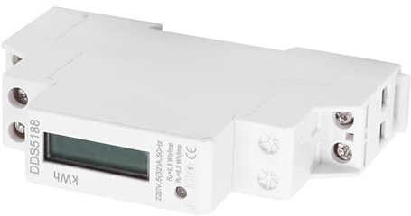 Ejoyous LCD Digitaler Wechselstromzähler Stromzähler Wattmeter 220 V Einphasig DIN-Schiene 5–32 A elektronischer KWh-Zähler