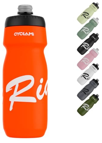 CYCLAMI Fahrrad Trinkflaschen 650ml, Leichtes, BPA-Frei, Auslaufsicher, Squeeze Radflasche für Radfahren Fitness Wandern Schwimmen (Orange)