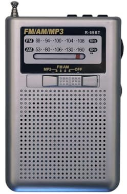 Zhdbchyuu Radio FM AM MP3 Radio World Receiver mit Display Lautsprecher 88-108MHz, Unterstützt TF-Karte, Kopfhöreranschluss, Taschenradio B