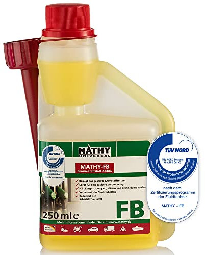 MATHY-FB Benzin-Pflege-Kraftstoffadditiv (250 ml) – hochwirksamer Benzin Systemreiniger - Kraftstoffstabilisator - Benzin Additiv - stetige Reinigung