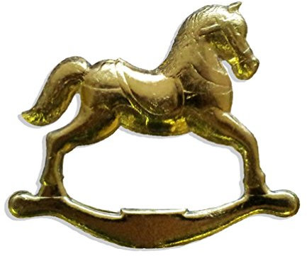 Dresdner Pappe Schaukelpferd, 22 x 10 cm, gold, 2 Stück je Blatt