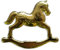 Dresdner Pappe Schaukelpferd, 22 x 10 cm, gold, 2 Stück je Blatt