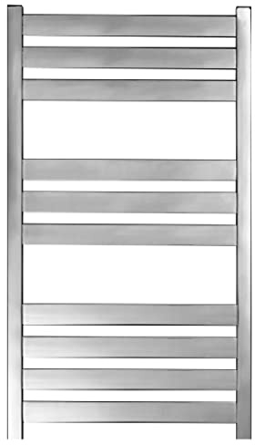 Manissa VAS Heated Towel Rail Stainless Steel 500mm W x 760mm H | Central Heating, Towel Warmer, Rust-Resistant, Bathroom, Wall Mounted, Mirror Polished