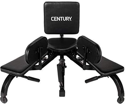 Century Versaflex 2.0 Stretching Machine Black | Heavy-Duty Steel Construction with Supportive Backrest | Adjustable Leg Stretch Trainer for Flexibility, Splits & Range of Motion | Home Gym Equipment