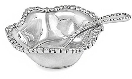 Beatriz Ball G & G Bio Pearl Petit Schüssel mit Löffel, Aluminium, Silber, 43,18 x 17.78 x 4.44 cm