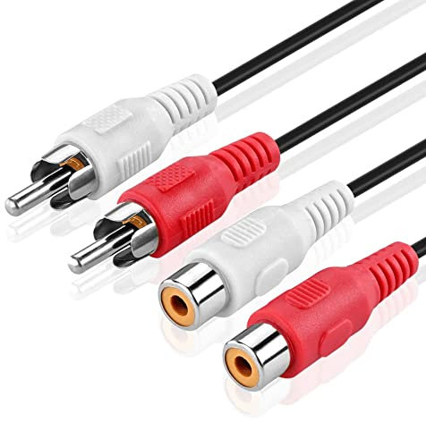 CABLEPELADO Cable de Audio 2X Macho - 2X Hembra | Cable alargador de Audio | Extensor | Estereo | 5 Metros