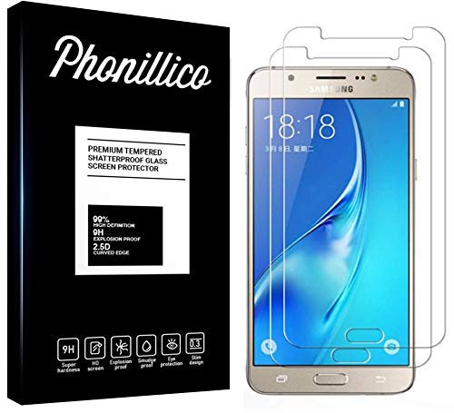 PHONILLICO [Pack de 2] Verre Trempe Samsung Galaxy J7 2016 - SM-J710 - Film Protection Ecran Verre Trempe Resistant [Lot de 2] Vitre Ecran Protecteur Anti Rayure Sans Bulle d’Air Dureté 9H