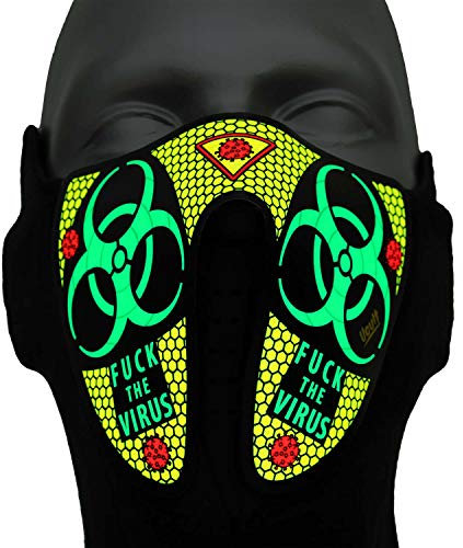 Ucult Techno-Maske Soundaktiviert Leucht-Maske LED Partymaske Halloween Fasching Festival Must Have