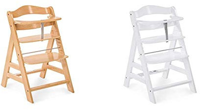 Hauck 66101 Alpha Plus Seggiolone, Marrone + Hauck Pappa Alpha In Legno Seggiolone, a Partire da 6 Mesi, Cresce con il Bambino, Altezza Regolabil