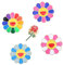 Belons Lot de 5 broches colorées en forme de tournesol en émail avec rose
