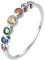 E Jewelry Rainbow Anniversary Eternity Ring für Frauen, Trauringe, Zirkonia 925er Sterling Silber Ring, Rhodinierter Damen Regenbogenring 52 (16,5)