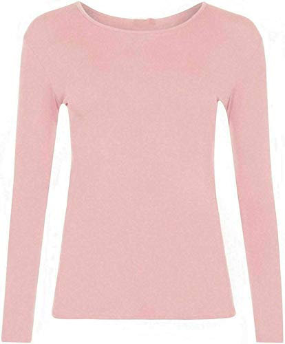 Kids Plain Basic Top Long Sleeve Girls Boys Uniform T-Shirt Tops 2-13 Years (9-10 Years, Baby Pink)