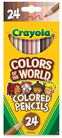 CRAYOLA Colours of the World Buntstifte, verschiedene Farben (24 Stück), Farben, die Hauttöne aus der ganzen Welt darstellen, ideal für Kinder ab 3 Jahren