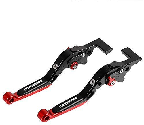 CNC Bremshebel Kupplungshebel Klappbar Ausziehbar Kupplung Bremshebel-Set Für DORSODURO 750 2007-2017 DORSODURO 900 2017-2019 Schwarz+Rot