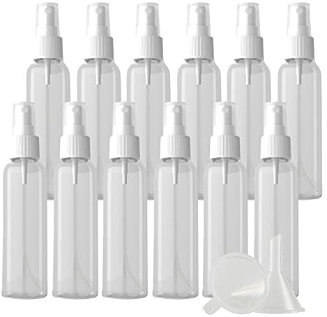 ZEOABSY 24 Pièces 60ml Flacon Spray Vide, Vaporisateur Vide, Transparente Petits Vaporisateur en Plastique, Atomiseur Parfum, Bouteilles avec Pompe de Pulvérisation Blanc de Voyage