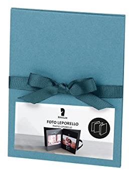 Rössler Papier 13303200150 - Leporello mit schwarzen Seiten, Denim, 150 x 190 mm, Faltbuch, Ziehharmonika-Fotoalbum, 1 Stück