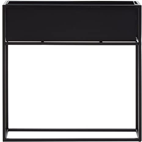 Premier Housewares Floor Standing Plant Box/Robust Iron Rectangular Box Planter/Subtly Industrial/Minimal/Black Finish Tall Planter/Pots For Plants/Dimensions are W61 x D18 x H61cm