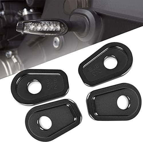 QJY-Motor Part-Store 4pcs Motorrad Blinker-Abstandshalter Richtungssignal für Z650 Z900 Z800 Z1000 ZX6R Ninja 400 Vulcan 650 -Schwarz