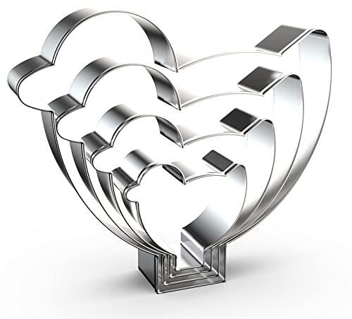 Chick Cookie Cutter Set in Assorted Sizes - 5 Inch, 4 Inch, 3 Inch, 2 Inch - 4 Piece - Stainelss Steel