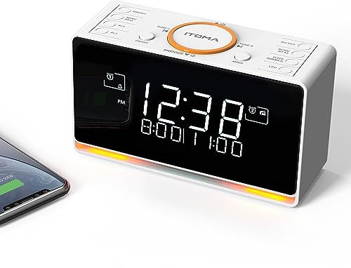 iTOMA DAB/DAB+/ FM Radio Alarm Clock with 40 Presets, Bluetooth,Dual Alarm,Sleep Timer,Dimmer Control, USB Charger and Earphone Jack 728