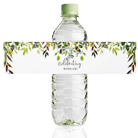 URROMA Wasserflaschen-Etiketten, Hochzeit Brautdusche Flaschenwickel 50 St點k f黵 Hochzeit Braut Baby Shower Jubil鋏n Geburtstag Party Dekoration