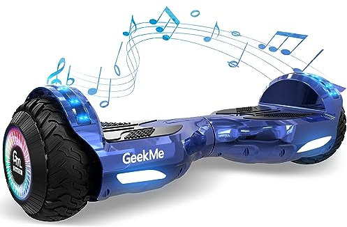 GeekMe Hoverboards 6,5 Zoll Dualmotorräder, Selbstausgleichende Hoverboards mit LED-Licht, Smart Bluetooth, Selbstausgleichendes System, Geschenke für Kinder
