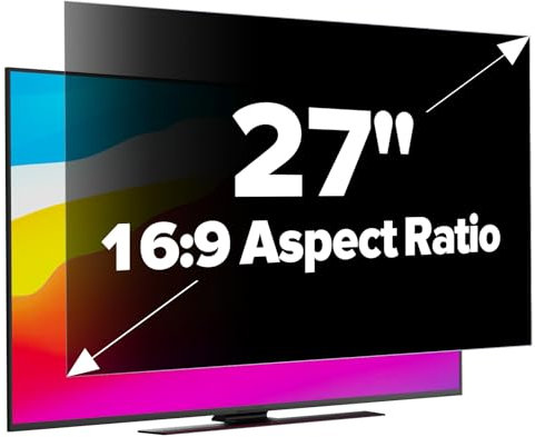 GUDTEKE [2er-Pack Computer-Sichtschutz 27 Zoll, Verbesserter Monitor-Sichtschutz für 16:9-Breitbild Abnehmbare Computerbildschirme und Blaulicht-UV-blockierender Sichtschutzfilter