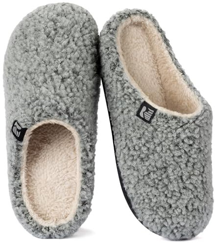 RockDove Pantofole a Zoccolo da Donna in Pile di Sherpa, 36/37 EU, Grigio Chiaro