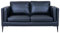 Furnhouse Valencia 2-Sitzer Ledersofa Schwarz – Hochwertiges Echtleder Sofa – Skandinavisches Design, Taschenfederkern, Metallfüße, Abnehmbares Sitzkissen, Modern & Elegant für Wohnzimmer