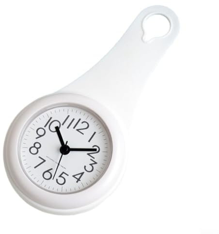 Horloge Murale Numérique Silencieuse - Cuisine, Salle de Bain, Étanche, Petite Avec Ventouse Pour Décoration d'Intérieur (Blanc)