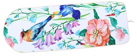 IMIKEYA Housse De Protection Pour Planche à Repasser 140x50 Cm Résistante Chaleur En Polyester Motif D'oiseaux Bleus Rembourrage Épais Repassage