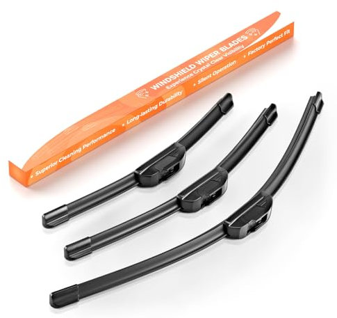 GEARMONSTER Scheibenwischer Wischerblätter Vorne + Hinten Satz Autoscheibenwischer Heckscheibenwischer Wischerblätter-Set für Ford Fiesta V BJ 2001-2008 (3er Set: 550mm /400mm /350mm)