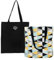 Lvjkes Doppelseitige Stoffbeutel, Baumwolltasche Handtasche Schulter Leinwand Umhängetasche, Einkaufsbeutel Recyclingtasche für Frauen, Kinder, Mädchen, 40cm x 36cm (Schwarzes Dreieck)