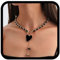Reaky Heart Pendant Necklaces Black Beaded Necklace Chain Simple Necklaces for Women