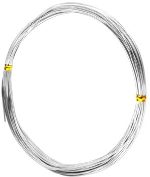 LICQIC Alambre de aluminio de calibre 20 de 0,8 mm, alambre de metal flexible para estilo de bicicleta, fabricación de flores, fabricación de joyas, tejido de alambre y embalaje (plateado)