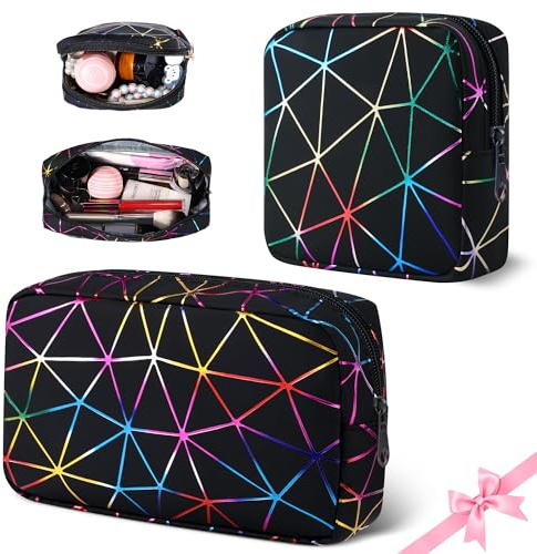 Desing Wish 2 Pièces Trousse de Toilette Homme Femme Pochette Voyage Mini Petite Capacité Rangement Trousse Maquillage Sac Trousse de Toilette Voyage Accessoires Makeup Bag Travel avec Compartiments