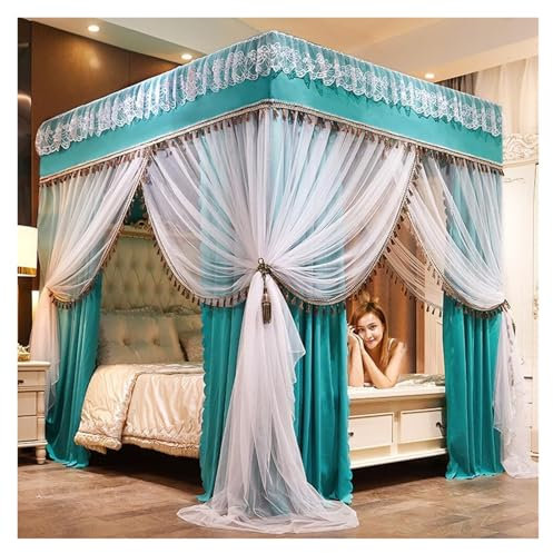 SHEDIE Moskitonetz, Prinzessinnen-Betthimmelvorhänge, Doppellagiges Netz for Mädchen, Einzel-/Kingsize-Bett mit Rahmen – Bettvorhang, Himmelbett(1.8m*2.2m)
