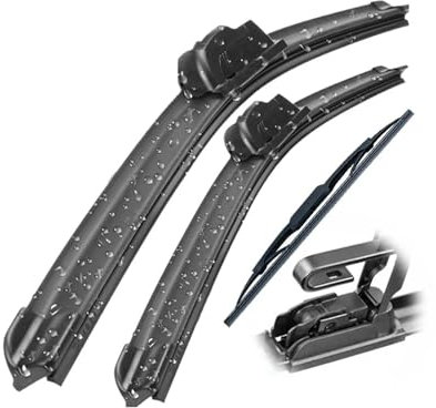 JQUAL Juego de escobillas limpiaparabrisas Delanteras y traseras para Seat Ibiza 2002-2005, Parabrisas, Ventana, escobillas de Lluvia