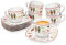 SÄNGER |Tassen Set mit Untertasse Bilgola Nussknacker Design 12 tlg, Kaffeetassen 6 Personen, Porzellan Kaffeeservice Kaffeetasse mit Untertasse, Weiß mit Weihnachtsmotiven 175 ml PREMIUM COLLECTION