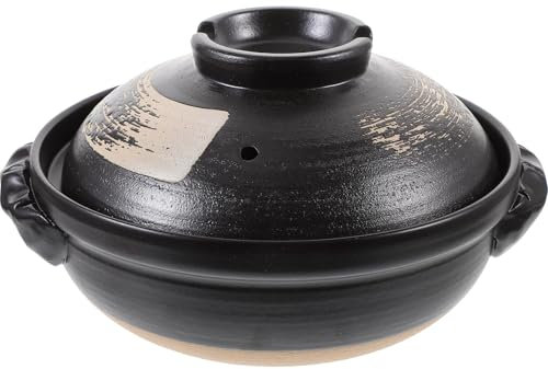 Clay Cooking Pots Ceramic Clay Pot for Cooking, Nonstick Korean Pot with Lid- Clay Cooking Pots Bowl for Cooking Hot Pot Bibimbap And Soup, Clay Pot,900ml