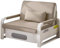 Klappbett Gästebett Modernes, Einfaches Design, Hochdichte Schaumstoffpolsterung, Holzrahmen, Umwandelbare Sofa für Erwachsene(Khaki)